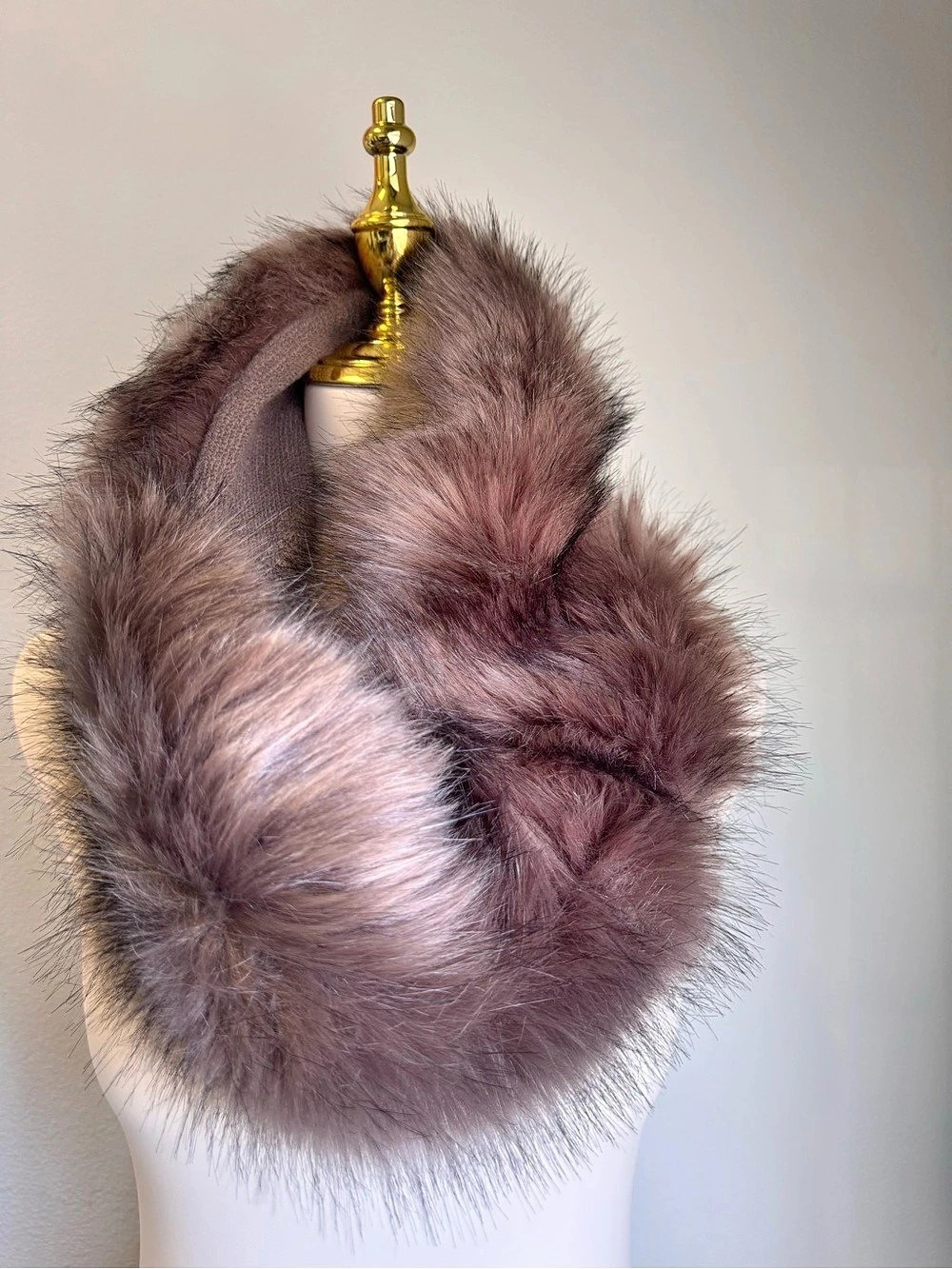Faux Fur Brown Infinity Scarf
